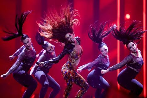 Eleni Foureira representing Cyprus performing