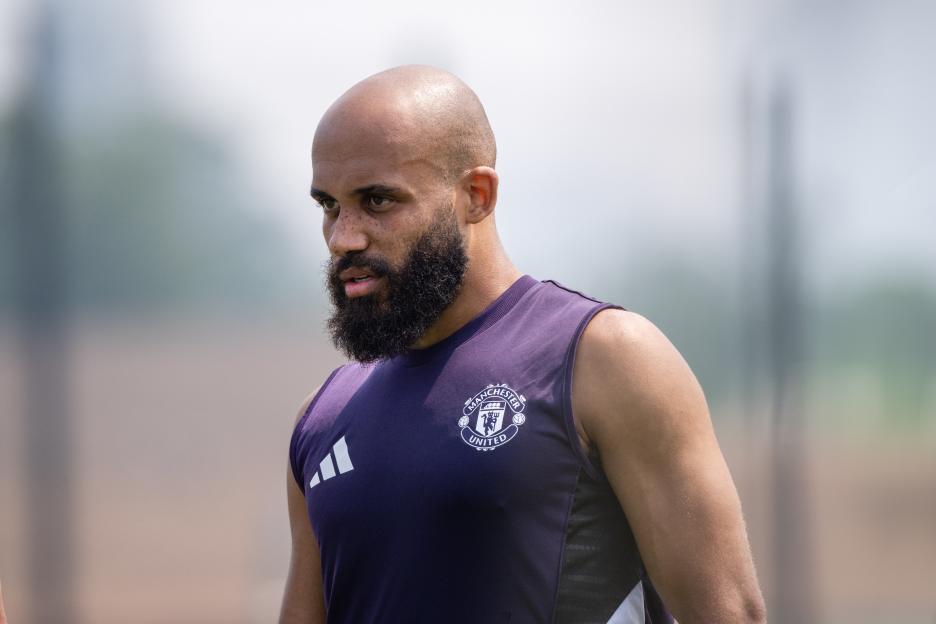 Bryan Mbeumo of Manchester United in training.