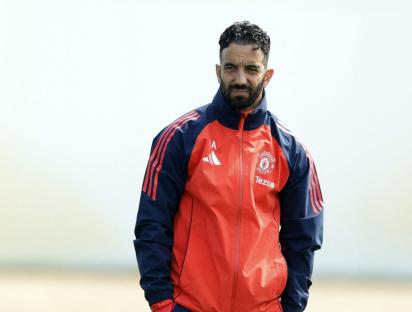 Ruben Amorim, Manchester United manager, at a media day.