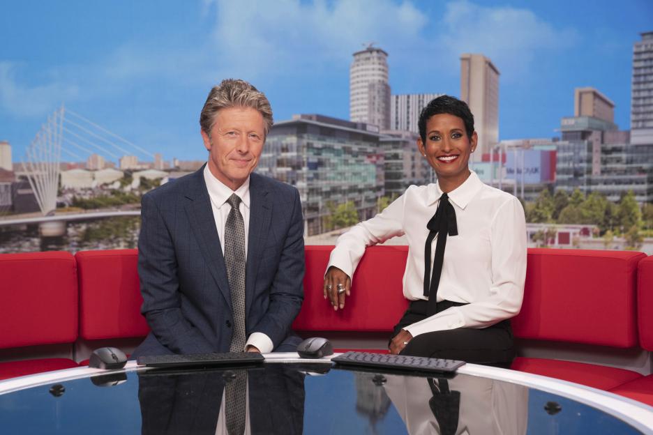Charlie Stayt and Naga Munchetty on BBC Breakfast.