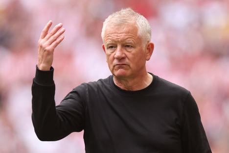 Chris Wilder, Sheffield United head coach, at Wembley Stadium.