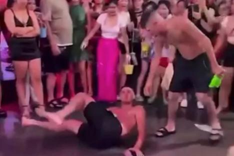 Shock vid shows moment swaggering tourist gets FLATTENED by bouncer with one punch after squaring up outside Thai bar
