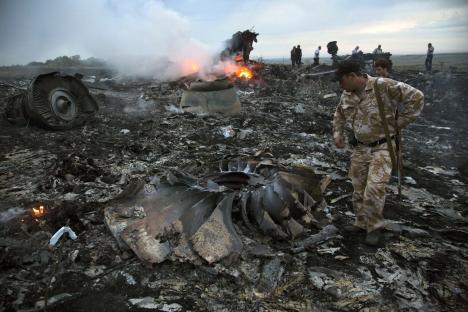 Debris from the crash of Malaysia Airlines Flight 17.