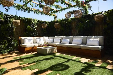 Love Island All Stars villa living room.