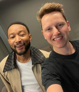 John Legend and Howell Davies in a selfie.