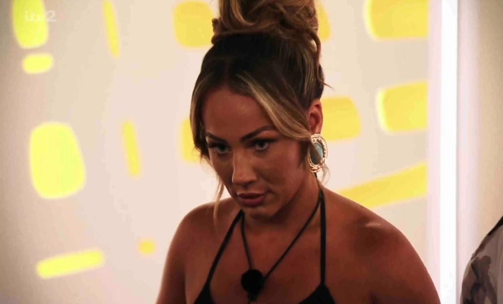 Screenshot of a woman from Love Island.