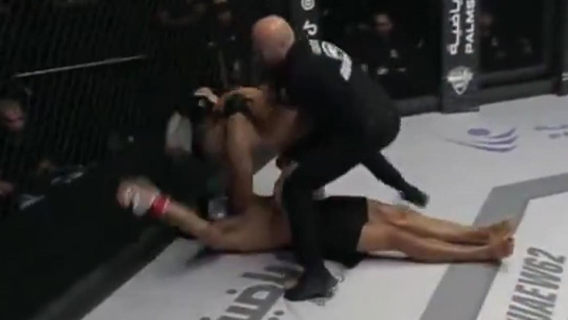 Terrifying moment referee sprints to help unconscious MMA star and urgently calls for help after sickening KO