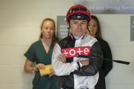 Jockey Kieran Shoemark in the weighing room.