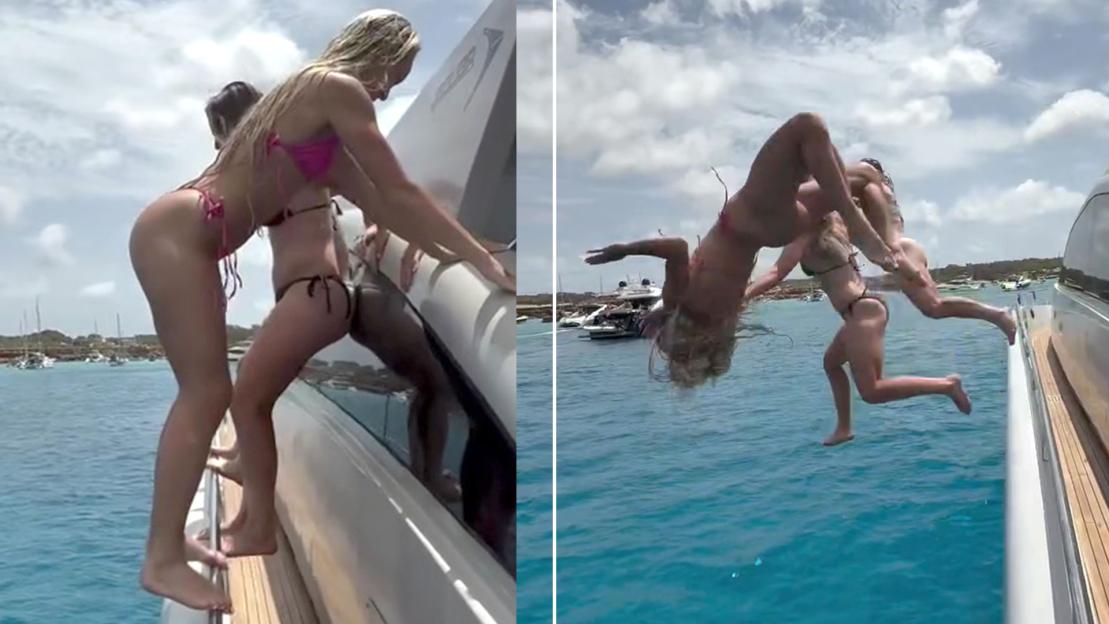 Alisha Lehmann backflips off luxury yacht as ‘world’s sexiest footballer’ gets over Euro 2025 heartache in Ibiza