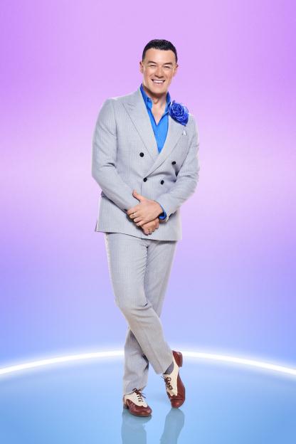 Kai Widdrington in a gray suit for Strictly Come Dancing.
