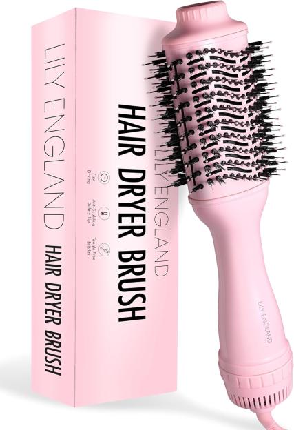 Pink Lily England hair dryer brush.