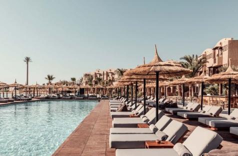 Cook's Club hotel pool and lounge area in El Gouna, Egypt.
