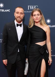 Christian Eriksen and Sabrina Kvist Jensen at the Laureus World Sports Awards.