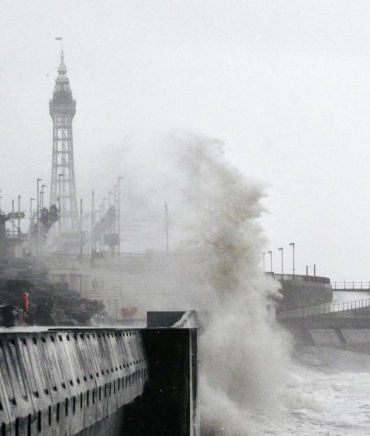 Storm Amy hitting the UK in Blackpool.