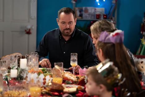Mick Carter at a Christmas dinner.