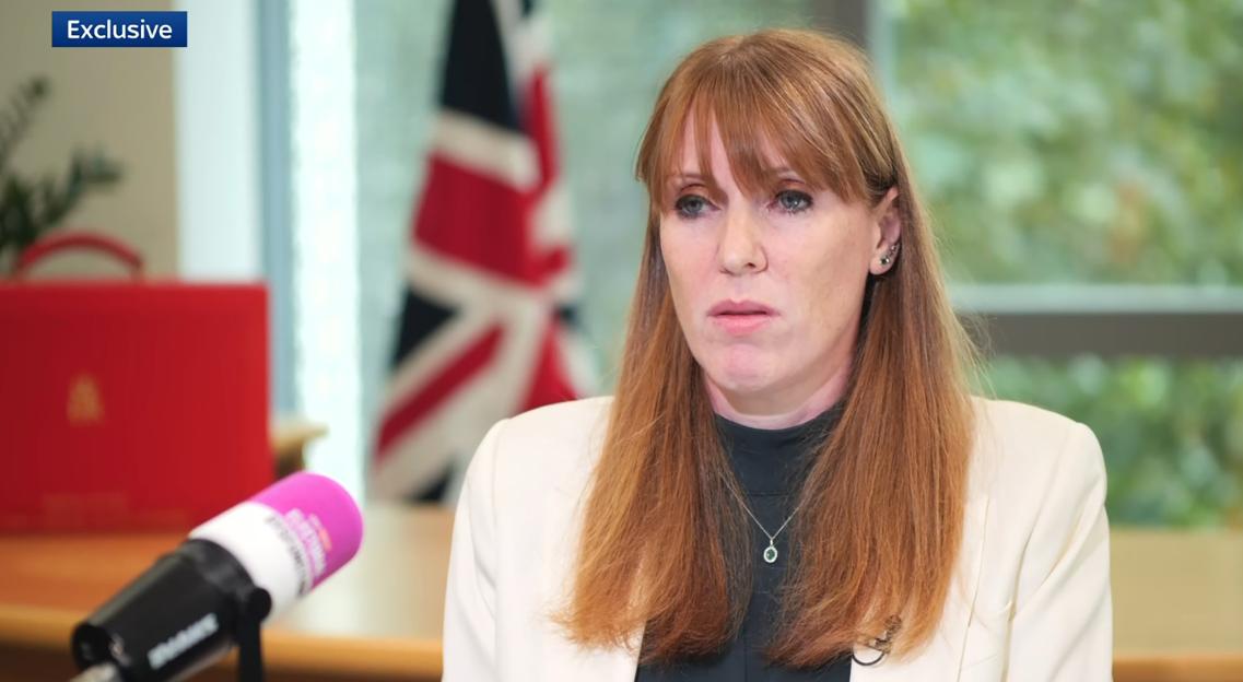 Angela Rayner being interviewed on Sky News.