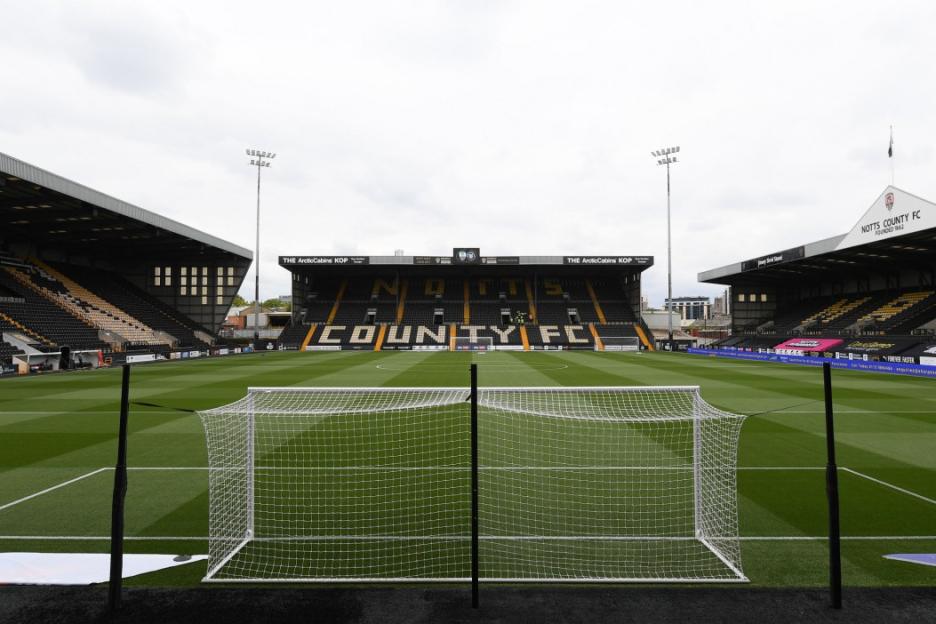 RESTRICTED TO EDITORIAL USE. No use with unauthorized audio, video, data, fixture lists, club/league logos or 'live' services. Online in-match use limited to 120 images, no video emulation. No use in betting, games or single club/league/player publications Mandatory Credit: Photo by MI News/NurPhoto/Shutterstock (15453322e) A general view inside Meadow Lane, home to Notts County, during the Sky Bet League 2 match between Notts County and Bromley at Meadow Lane in Nottingham, England, on August 23, 2025. Notts County FC v Bromley FC - Sky Bet League Two, Nottingham, United Kingdom - 23 Aug 2025