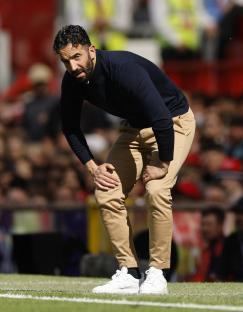 Ruben Amorim, Manchester United manager, on the sidelines.