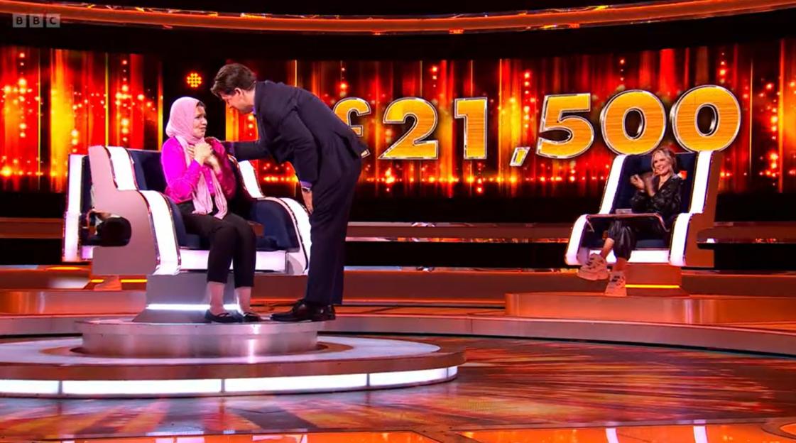 A contestant on Michael McIntyre's The Wheel loses £21,500.