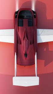 Illustration of the AirCar, a flying car prototype.