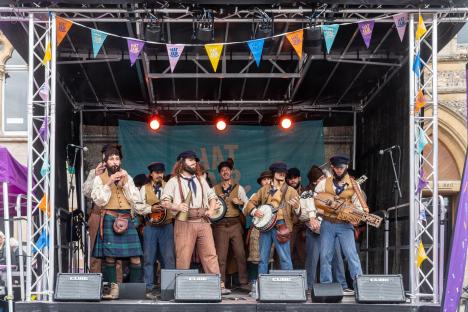 Popular sea shanty band who play Glastonbury are at centre of SLAVERY probe after cops raid caravan park