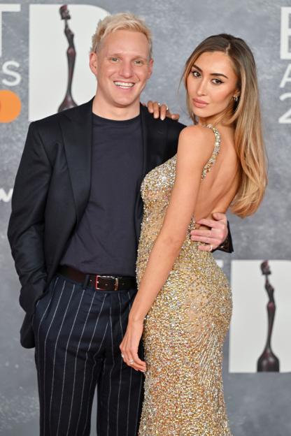 LONDON, ENGLAND - MARCH 01: (EDITORIAL USE ONLY) Jamie Laing and Sophie Habboo attend The BRIT Awards 2025 at Intercontinental Hotel London - The O2 on March 01, 2025 in London, England. (Photo by Samir Hussein/WireImage)