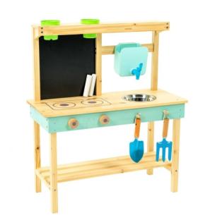 Wooden children's mud kitchen playset.