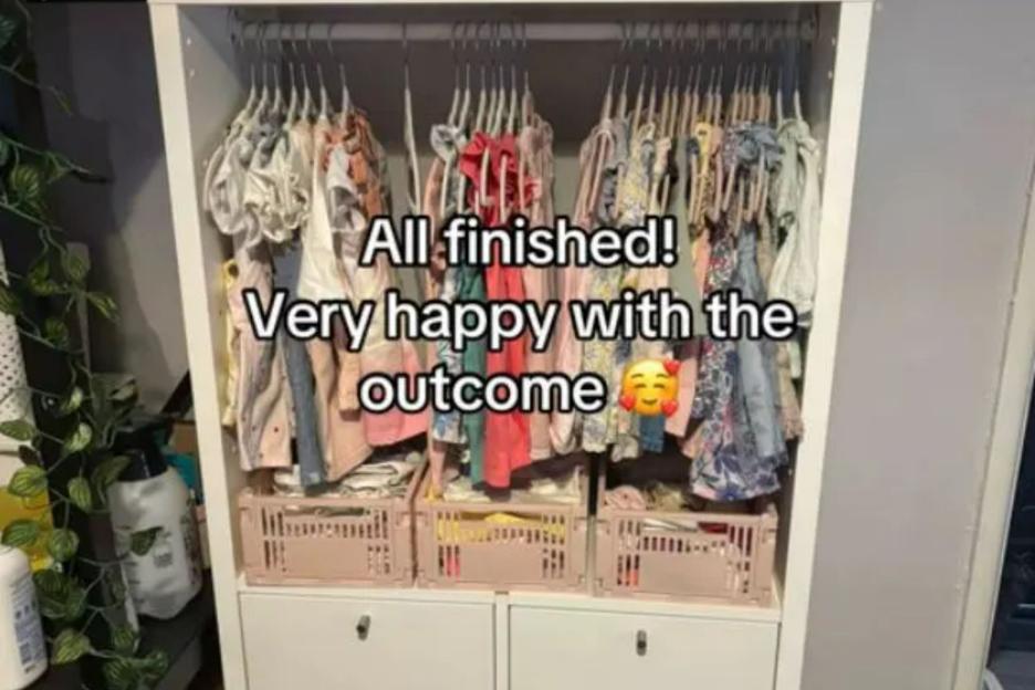 Mum easily saves herself £400 by DIY-ing the perfect baby wardrobe using £60 B&Q basic buy