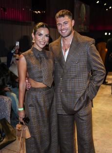 Curtis Pritchard and Ekin-Su CülcüloÄlu at a fashion show.