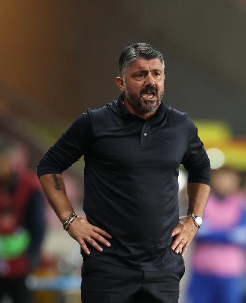 Gennaro Gattuso, Italy's head coach, reacting during a World Cup qualifier.