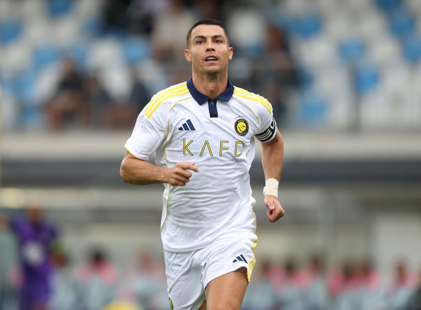 Cristiano Ronaldo of Al-Nassr in a soccer match.